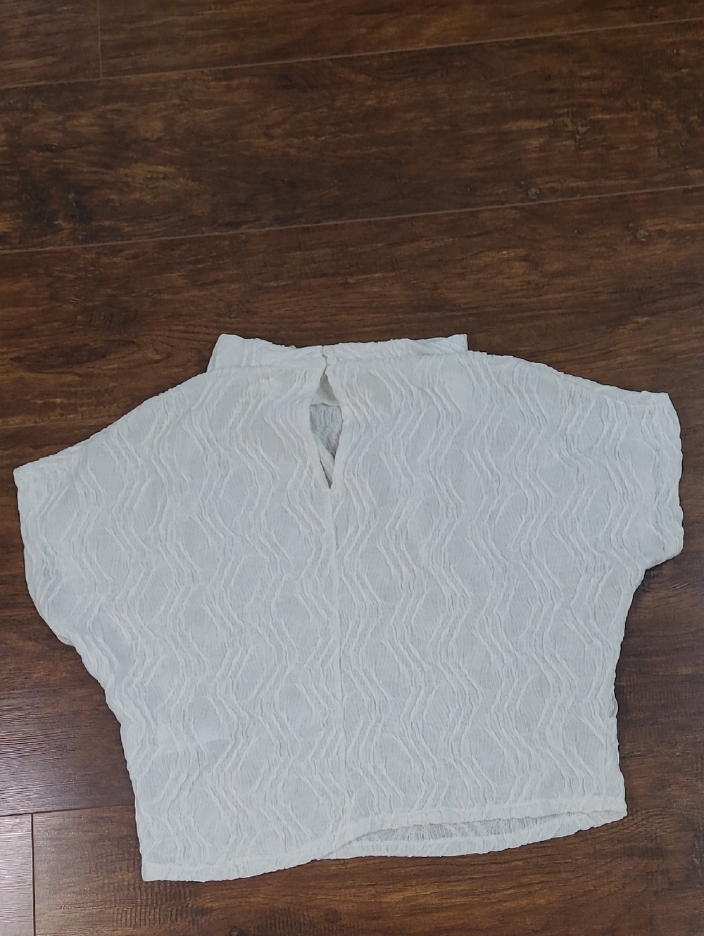 Anthropologie White Textured Crop Top Size Med - Picture 9 of 9